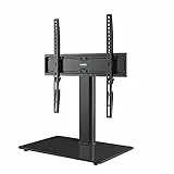 Bontec TV Ständer Höhenverstellbar Für 24-60 Zoll LCD Led OLED Fernseher, Vesa 400x400 mm, Max. 45KG, Universeller TV Standfuss Mit Sicherheitsglas, Kabelmanagement, Für Büro, Gaming