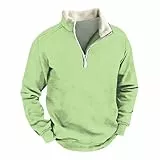 Generisch Sweatshirts für Herren Fleece Pullover Fleecejacke Herrenkleidung Zetieny Fleecepullover Strickjacke Grün L