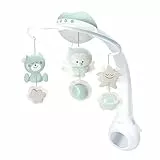 Infantino 3-in-1 Projektor Musik-Mobile, Umwandelbares Mobile, Lichtprojektor für Tisch & Kinderbett mit Weckmodus zur Tageslichtsimulation, Inkl. 6 Melodien & 4 Naturgeräuschen, Salbei