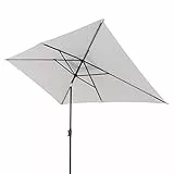 Doppler Sonnenschirm für den Garten Jack 300x200cm in Hellgrau - Rechteckiger Sonnenschirm für Balkon & Terrasse - Schirm knickbar - Großer Balkonsonnenschirm - Kippbarer Kurbelschirm