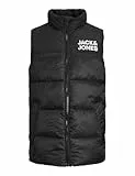 JACK&JONES JUNIOR Jungen JJETOBY Bodywarmer Collar SN MNI Weste, Black/Detail:White Jack & Jones Logo ON Chest, 110