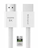 Silkland 8K HDMI 2.1 Kabel 1.5m [Zertifiziert] 4K@120Hz eARC HDR10+ für PS5 Pro, 48Gbit/s Ultra High Speed HDMI Kabel 2.1 für Mac Mini M4/MacBook Pro, Soundbar, OLED TV, Gaming Monitor, 4K Blu-ray