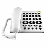 Doro 3891 PhoneEasy 311c, Schnurgebundenes Großtastentelefon mit optischerAnrufsignalisierung,weiß