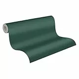 A.S. Création Tapete Grün Dunkelgrün - Casual Living Wandtapete 393395 - hochwertige einfarbige Vliestapete für Schlafzimmer - 10,05m x 0,53m - Made in Germany