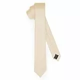 Ladeheid Klassische Herren Krawatte, matt, Perfekt für Büro & Festlichkeiten, Vielfältige Farben - Ideal für Geschäftsmeetings, Hochzeiten TMM-6 (150cm x 6cm, Beige)