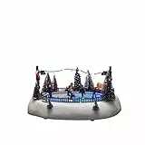 Konstsmide LED Szenerie 'Eisbahn', mit Musik, wählbare Energiefunktion, 12 bunte Dioden, batteriebetrieben & USB, Innen, schwarzes Kabel, 3 x AA 1.5V (exkl.) - 4254-000, Bunt