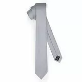 Ladeheid Klassische Herren Krawatte, matt, Perfekt für Büro & Festlichkeiten, Vielfältige Farben - Ideal für Geschäftsmeetings, Hochzeiten TMM-6 (150cm x 6cm, Silber)