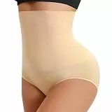 Niwicee Nahtlose Miederslips Damen Bauchweg Unterhose Hohe Taille Shapewear Miederhose Figurformende Unterwäsche-Beige-XXL
