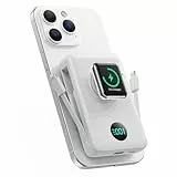 Magnetische Power Bank mit Ladekabel für MagSafe, 10800mAh Wireless PowerBank mit i-Watch Ladegerät, QC4.0+PD 25W Schnelles Laden mit LED Display Externer Akkus für Apple Watch/iPhone 17/16/15/14/13