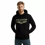 PME Legend Herren Kapuzenpullover Hoodie Hooded Soft Terry with Logo Regular Fit, Größe:L, Farbe:Black 999