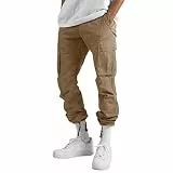 Cocoarm Hose für Herren, Gerades Bein, Kordelzugbündchen, Einfarbig, Hose mit Geradem Bein und Taschen-Design für Herren (S)