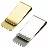 Geldklammern, 2 Stück, Edelstahl Geldklammer zur Aufbewahrung von Geld und Kreditkarten (Silber und Gold)