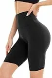 DDOBB Damen Radlerhose High Waist Kurze Sporthose Bauchweg Shorts Blickdicht Knielang Sportshorts Unterhosen Leggings Sommer für Sport Yoga Gym(1-Schwarz, S-M)