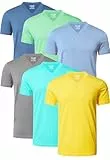 FULL TIME SPORTS Herren Tshirt V-Schnitt 6 Pack Sortiert T-Shirts FTS-639-SUMMER-2-L