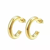Happiness Boutique Damen Kleine Creolen in Goldfarbe | Runde Ohrringe Edelstahlschmuck