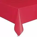 Unique UK Kunststoff-Tischdecke, kurz, gefaltet, rechteckig, 137 x 274 cm, 1 Stück, Elegante und langlebige Tischdecke für Partys, Veranstaltungen und Zuhause