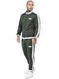 Lonsdale Herren Trainingsanzug schmale Passform ASHWELL L, Olive/White