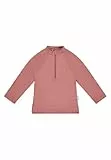 Sterntaler Badeshirt Langarm Uni – UV-Schutz 50+ Schwimmshirt – Mädchen Beachwear schnelltrocknend – Kinder Rashguard mit Reißverschluss & Kinnschutz – Rosenholz, Größe 92