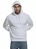GMYG Bezahlbarer Luxus Hoodie Herren, 100% Baumwolle 340 GSM Damen Pullover Unisex Kapuzenpullover Hooded Sweatshirt Kängurutasche Mehrere Farboptionen Jumper (Weiß,M)