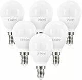 Linkind E14 P45 Golf LED Lampe 7.2W, 60 Watt ersetzt, 2700K Warmweiß P45/G45 Tropfenform LED Birne 806Lm, Nicht Dimmbar, AC 220-240V, 6 Stück