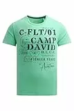 Camp David Herren T-Shirt Rundhals mit Puffprint Flight Green, XL