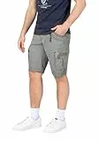 Timezone Herren Cargo Bermuda Shorts Regular RYKERTZ Short Mid Waist Regular Fit, Größe:W 38, Farbe:1202-8685 Washed Pearl Grey
