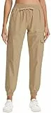 WUWUSKY Damen Cargohose Jogginghose Leichter Trekkinghose Wanderhose Schnelltrocken Outdoorhose Sportlich Freizeit Reise,Khaki,XL