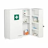 Relaxdays Medizinschrank Stahl, HBT: 53 x 53 x 21,5 cm, weiß