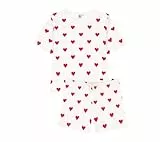 Petit Bateau A0B5V Kurzärmeliges Pyjacurt Damen Marshmallow/Terkuit L