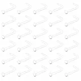 WillTen 30Pcs Klarer Nasenstecker Klare Nase Piercing Klare Nase Ring, Plastik Nasenstecker Clear Nose Studs verstecken Piercing für Schule Plastik-Piercing-Schmuck für Arbeit