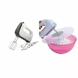 Philips Domestic Appliances HR3741/00 Handmixer & ORION GROUP Spritzschutzdeckel | Spritzschutz für Mixer | Rührschüssel | Verhindert lästiges Spritzen des Teigs beim Mixen