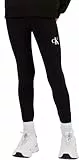 Calvin Klein Mädchen Leggings Logo Mid Rise, Schwarz (Ck Black), 10 Jahre