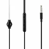 Anti-Strahlungs-Luftschlauch-Kopfhörer, EMF-Schutzkopfhörer, Strahlungsfreies Headset mit Mikrofon und Antworttaste, Kompatibel mit Allen Smartphones (Schwarz)