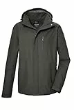 killtec Herren Funktionsjacke wasserdicht/Outdoorjacke mit abzippbarer Kapuze KOS 256 MN JCKT_CARLEB, grünanthrazit, S, 43280-000