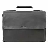 Pride and Soul 47261 - Laptoptasche Percent, Notebooktasche für 15' Laptops, Umhängetasche aus Echt Leder, Tasche für Büro und Freizeit, Schultertasche ca. 28 x 39 x 12 cm, Grau