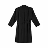 PUMA Unisex Bademantel Morgenmantel Damen Herren Frottee 100% Baumwolle, Farbe:Black, Bekleidungsgröße:S/M