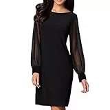 Chnnamzu Abendkleid Kurz Damen - Damen Cocktailkleid Pailletten Glitzer Kleid Lange Ärmel Abend Kleid Partykleid Hochzeit Paillettenkleid Pailletten Kleid Sexy Abendkleid für Damen