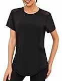 Gyabnw Sport Oberteile Damen Fitness Laufshirt Kurzarm Funktionsshirt Zumba Fitness Wandershirt