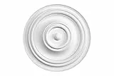 HEXIM Perfect Stuckrosette B3072, Ø 80cm - Deckenrosette weiß, aus PU/Polyurethane, Zierelement, Stuck, Wanddeko Wohnzimmer Lampe rund