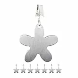 Relaxdays 8er Set Tischdeckenbeschwerer, Tischtuchbommeln zum Beschweren, Blume, In- & Outdoor, Edelstahl, Silber