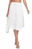 Wikoan Unterrock Damen Lang Rock Petticoat Atmungsaktiv Antistatisch Elegantes Unsichtbar Halber Unterröcke Kleid Unterkleid Weiß S