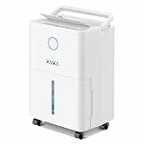 KNKA Luftentfeuchter 9L/h elektrisch leise Luftentfeuchter mit Ablaufschlauch 45m² (120m³) 24h Timer Feuchtigkeitsregelung Abnehmbare Räder für Wohnungen, Schlafzimmer und Keller