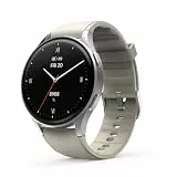 Hama Smartwatch 8900 mit GPS, wasserdicht IP68, Telefonfunktion (AMOLED Touch Display, Sprachsteuerung, Sportmodi, Schlaftracker, Herzfrequenzmessung, Whatsapp, Laufuhr, Pulsuhr, Fitnessuhr) Silber
