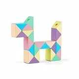 Oostifun 24-Teile 3D Puzzle Spielzeug Schlange Puzzles M-a-g-i-c Lineal Twist 24-Segmente Labyrinth Gehirn Teaser Spiele 24-Blöcke Snake Ruler Hellrosa IQ Spielzeug für Kinder und Erwachsene