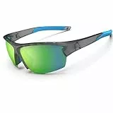HAAYOT Polarisierte Sonnenbrille Männer Frauen Radfahrer Brille Sport Sonnenbrille Leicht haltbar flexibler TR94 Rahmen MTB -Schutzbrillen fischen Fischen Fahren Wandern, mattes klares und grün