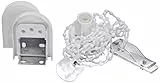 GARDINIA Seitenzug-Zubehör, Umbau-Set für Rollos mit Metallwelle Ø 25 mm bis 202 cm Breite, Ersatzteil zur Nischen-, Decken- und Wandmontage, Kunststoff/Metall, Weiß