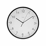 Hama Wanduhr Elba, Ø 25 cm, ohne Ticken, Schwarz
