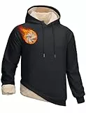 TACVASEN Männer Winter Kapuzenpullover Warme Fleecepullover Schwergewicht Gefütterte Hoodie mit Känguru Tasche Schwarz XXL