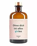 FLASCHENPOST GIN - Ohne dich ist alles ginlos - Handmade Deutscher Premium Gin mit warmen Noten von Vanille und Tonkabohne - Love Edition (0,5l)