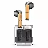 Marley Zion True Wireless Bluetooth Kopfhörer - In Ear Kopfhörer mit Mikrofon, 16 Stunden Wiedergabezeit, kleine kabellose Ohrhörer Bluetooth für Handy, Sport, USB-C Ladecase, Schwarz